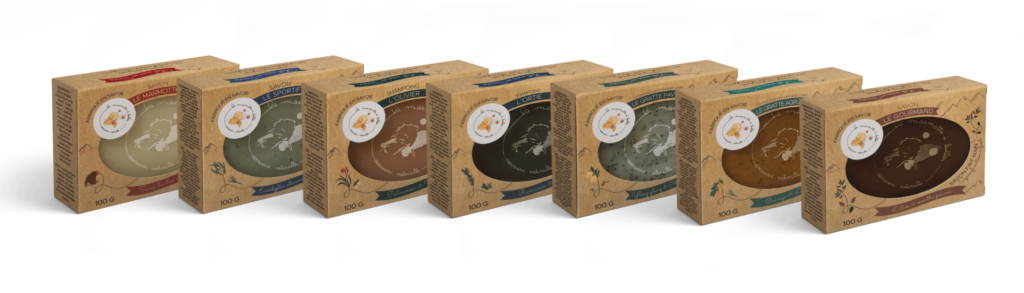 Packaging savon artisanal La marmotte à bulles.